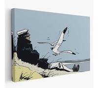 Quadro Corto Maltese Sul Mare Riproduzione Artistica - Quadro su tela pronto da appendere con kit montaggio incluso arredamento casa e ufficio - 100x150cm