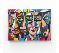 Quadro Cubista Moderno su Tela |Q1435| Stampa Stile Picasso - Arredo Parete