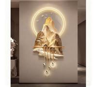 Quadro Da Parete 3D Con Paesaggio E LED, Quadro Da Parete Tradizionale Cinese Con Decorazioni Orientali, Alimentatore A Spina, Grande Dipinto Decorativo Per Ingresso, Corridoio(E,60x130cm/23.6x51.2in)