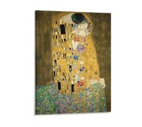 Quadro da parete in legno con cornice di Gustav Kimts il bacio, per camera da letto, salotto, cucina, idea regalo artistica per la casa
