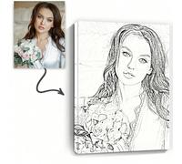 Quadro da parete in tela con cornice in legno personalizzabile - Ritratti di famiglia e foto d'azione personalizzate, stampate, adatte per decorare il soggiorno, la camera da letto o l'ufficio di casa