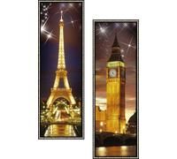 Quadro da Parete oleografico parigi londra con led 75 x 25 cm 2 Modelli