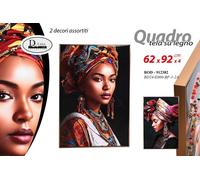 Quadro da Parete su Tela in Legno Donna Africana 62 x 92 x 4 cm 2 Decori