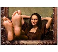 Quadro d'arte da parete Monna Lisa Quadro su tela Stampa d'arte Divertente Monna Lisa Piedi Decor da parete Tela Poster Stampa Moderna Home Decor Quadro d'arte Senza cornice,50×75cm