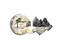 Quadro Decorativo con Orologio Grande orologio da parete moderno con telecomando e orologio, lampada da parete moderna 3D con paesaggio, orologi da parete grandi silenziosi e senza ticchettio, scultur