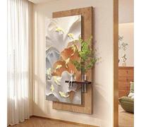 Quadro decorativo con texture effetto arenaria, decorazione da parete con vaso e pianta finta, arte idroponica da parete, quadri per corridoi, decorazione semplice per l'ingresso(A,40*80CM)