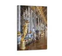 Quadro decorativo da parete su tela con scena artistica e magnifica sala degli specchi nel palazzo di Versailles e decorazione moderna per la camera da letto, 30 x 45 cm