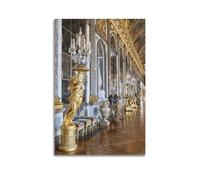 Quadro decorativo da parete su tela con scena artistica e magnifica sala degli specchi nel palazzo di Versailles e decorazione moderna per la camera da letto, 50 x 75 cm