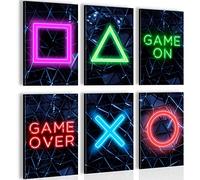 Quadro decorativo Gioco Di Console Di Gioco - Completamente Pronto Da Appendere - Decorazione Elegante - Set 6 Immagini - N002664b