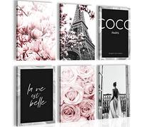 Quadro decorativo Parigi - Completamente Pronto Da Appendere - Decorazione Elegante - Set 6 Immagini - N021664a