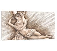 Quadro Decorato a Mano Legno Rilievo Decorazione da Parete Amore e Psiche Amanti