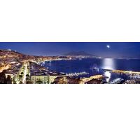 Quadro del Golfo di Napoli di Notte - Stampa su Mdf o Tela - Swarovski Pannello