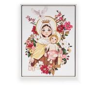 Quadro della Madonna del Carmen per bambini con cornice 42x32x2 cm