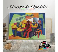 QUADRO Depero Futurismo Bitter Campari seltz bar STAMPA TELA CANVAS aperitivo