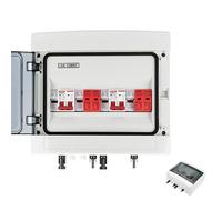 Quadro di combinazione fotovoltaico solare con protezione contro i fulmini, 2 ingressi, 2 uscite, DC 500 V, fusibile 15 A, MCB, SPD, scatola impermeabile IP65 HA 12 vie(DC MCB 40A)