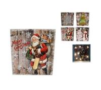 Quadro di Natale con luci fuoriporta natalizio decorazioni muro parete babbo pup