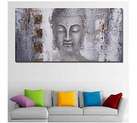 Quadro Dipinto su Grande Formato Astratto Buddha Pittura Parete Arte Tela Pittura Quadri murali per Camera Arte Decorazione domestica-60x120 cm Senza Cornice