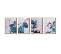 Quadro DKD Home Decor Foglie (45 x 3,5 x 60 cm) (4 pz)