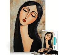 Quadro "Donna con gli occhi chiusi" - Puzzle da 1000 pezzi per adulti - Esercizio per la mente - Taglio di precisione - Bordi lisci - Attività rilassante di gruppo al chiuso (38x26cm)