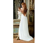 Quadro Donna in Bianco allo Specchio 3 Stampa su Mdf o Tela Swarovski Pannello