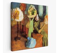 Quadro Edgar Degas Negozio di cappelli Canvas su Telaio in legno
