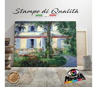 QUADRO Édouard Manet The House at Rueil STAMPA TELA CANVAS villa giardino estate