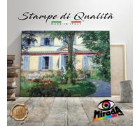 QUADRO Édouard Manet The House at Rueil STAMPA TELA CANVAS villa giardino estate