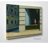 Quadro Edward Hopper New York Office Stampa su Tela Cotone Vernice Pennellate