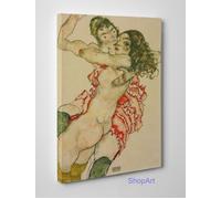 Quadro Egon Schiele Le Amanti Stampa Fine Art su Tela Canvas Vernice Pennellate
