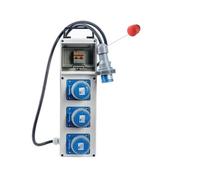Quadro elettrico 3 PRESE 220V 16A VB serie PL-220-3 con PULSANTE EMERGENZA portatile da cantiere termoplastico CE