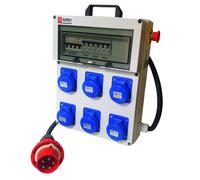 QUADRO ELETTRICO DA CANTIERE-6 prese Monofase 2P+T 16A IP67- Ingresso 32A - 18KW