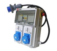 Quadro Elettrico da Cantiere n.2 prese Interbloccate Monofase 2P+T 16A IP67-6KW