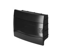Quadro Elettrico da Incasso 1 File per 12 Moduli 110x285x223 mm IP40 - Nero Scatola di Distribuzione in ABS - Centralino per Impianti Elettrici da Interno - Horoz Electric