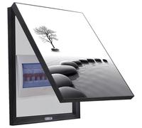 Quadro Elettrico Decorativo con Cornice Nera, Rivestimento Artistico a Parete per Contatore, Adatto a Soggiorno, Camera da Letto e Sala da Pranzo