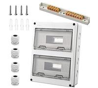 Quadro Elettrico Esterno, 24 Moduli Scatola Stagna IP65, Con 7Terminali, 3 Connettori, per Esterni, Giardini, Stazioni di Ricarica, siti Industriali (24 Moduli)