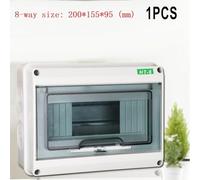 Quadro Elettrico Esterno,Consumer Unit Scatola portafusibili impermeabile IP65 2 fusibili MCB 40A 30mA RCD Antipolvere Fila orizzontale Mini unità consumatore Plastica(8 Way)