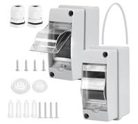 Quadro Elettrico Esterno di Superficie, Scatola Stagna IP65, Cassetta Centralino Elettrico, Scatola di Distribuzione da Parete per Esterni, Giardini, Stazioni di Ricarica (2 pezzi a 2 vie)