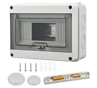 Quadro Elettrico Esterno, IP65 Impermeabile Scatola Elettrica da Esterno, Centralino da Parete, Scatola Derivazione Esterna, Centralino 8 Moduli con Accessori (8 Moduli)