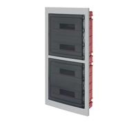 Quadro elettrico IP40, montaggio ad incasso, 72 moduli (4x18), 450x853x95mm, cornice grigia, Centralino con portello trasparente fume', scatola di distribuzione per installazioni elettriche