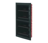 Quadro elettrico IP40, montaggio ad incasso, 72 moduli (4x18), 450x853x95mm, cornice nera, Centralino con portello trasparente fume', scatola di distribuzione per installazioni elettriche