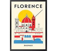 Quadro Firenze Duomo e Ponte Vecchio - Poster Italia e Toscana con Cornice - Decorazione per Architettura Rinascimentale - Quadri Firenze Viaggi Stampa