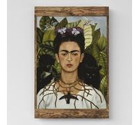Quadro Frida Kahlo su Tela | Autoritratto con Collana di Spine, Stile Arte Q1500