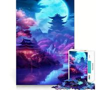 Quadro giapponese al neon, puzzle da 1000 pezzi per adolescenti, gioco di logica, antistress, bordo di qualità, oggetto regalo di Babbo Natale (38x26cm)