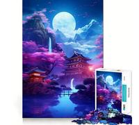 Quadro giapponese al neon, puzzle da 1000 pezzi per adolescenti, gioco intelligente, immagine da assemblare per un momento di relax, regalo adorabile (38x52cm)