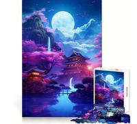 Quadro giapponese al neon, puzzle da 1000 pezzi per adulti, gioco cognitivo per momenti di condivisione, assemblaggio di motivi, oggetto ideale per i desideri di Babbo Natale (38x26cm)