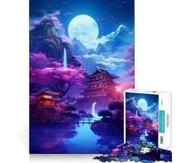 Quadro giapponese al neon, puzzle da 1000 pezzi per adulti, gioco cognitivo per momenti di condivisione, assemblaggio di motivi, oggetto ideale per i desideri di Babbo Natale (38x26cm)