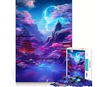Quadro giapponese al neon, puzzle per ragazzi, 1000 pezzi, gioco intellettuale, rilassante, di qualità, regalo stagionale (38x26cm)