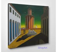 Quadro Giorgio de Chirico Piazza d'Italia Stampa su Tela Canvas Effetto Dipinto