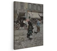Quadro Giovanni Boldini Canvas Tela "Attraversando la strada" Telaio in legno