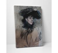 Quadro Giovanni Boldini Giovane Donna Stampa su Tela Canvas Vernice Pennellate